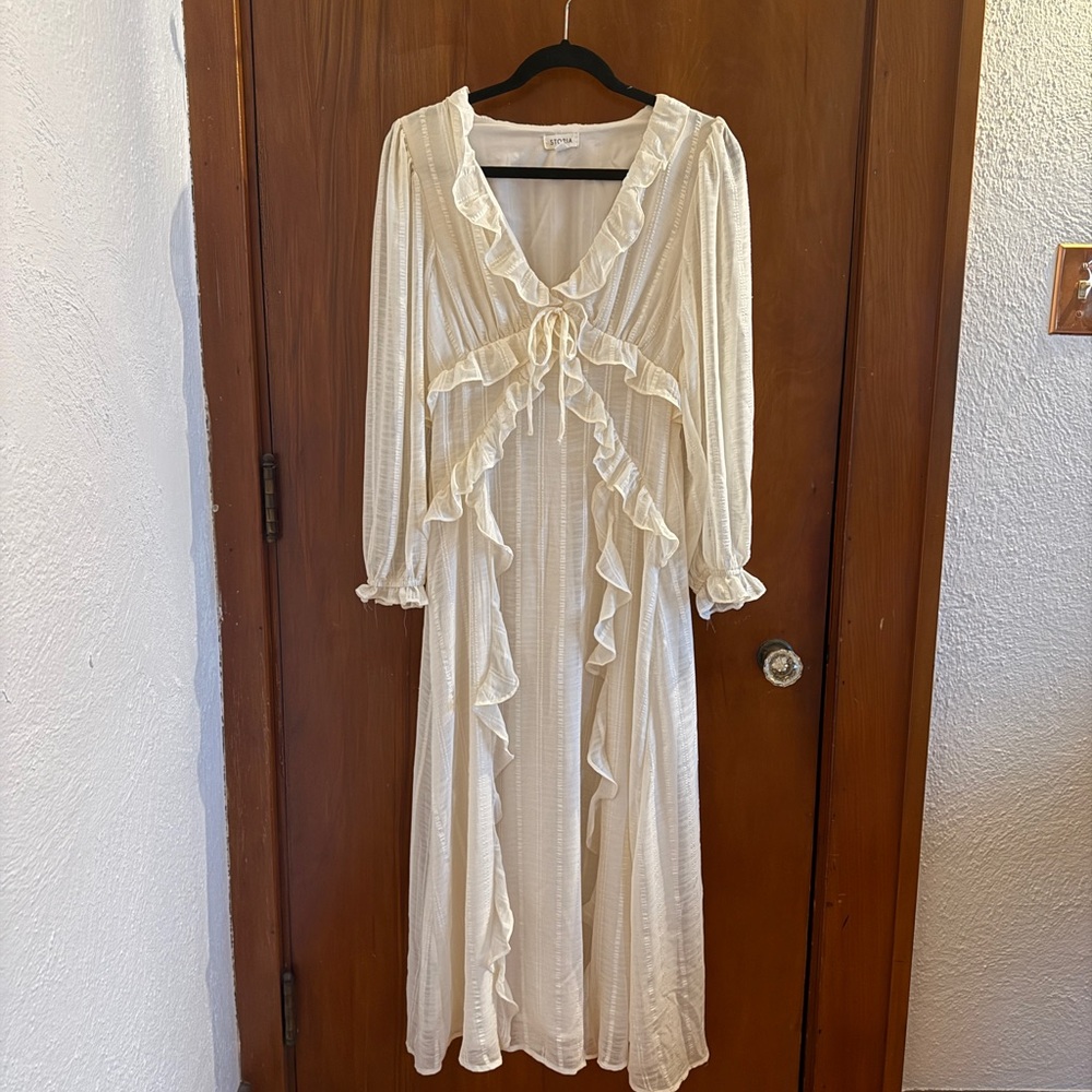Ivory Ruffle Maxi Dress